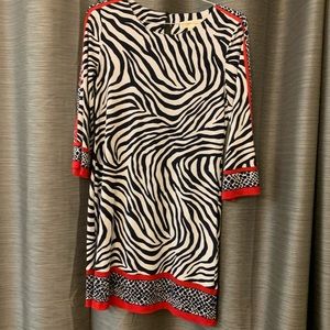 MICHAEL by Michael Kors zebra print long sleeved dress